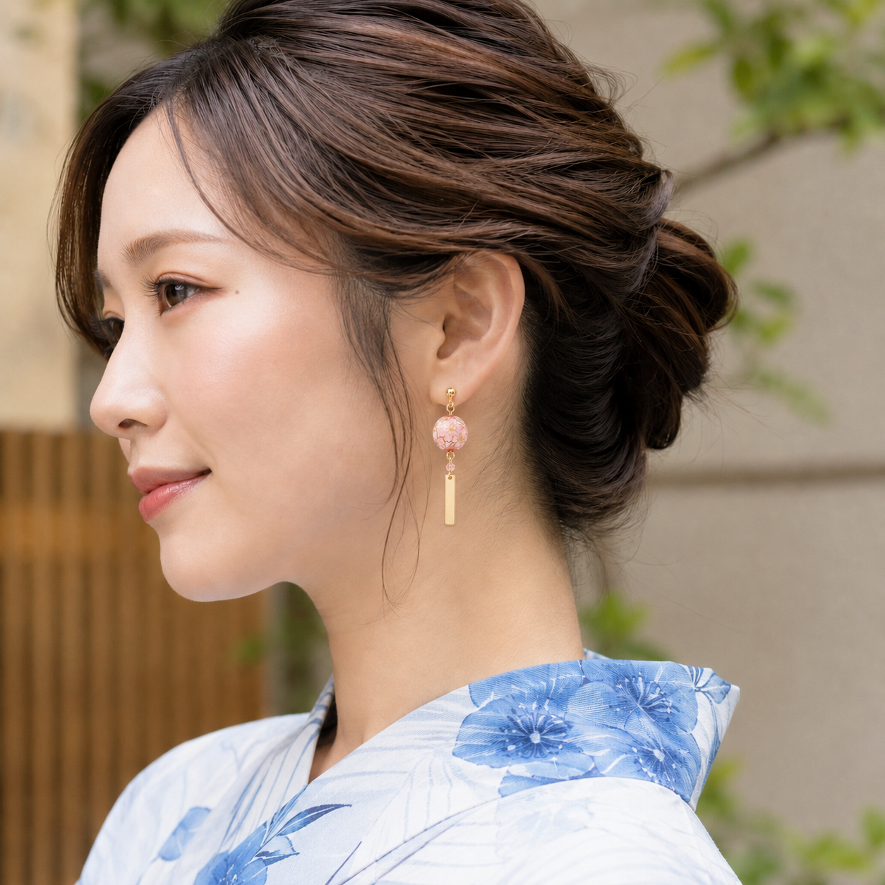 桜ピアス PK 着用イメージ